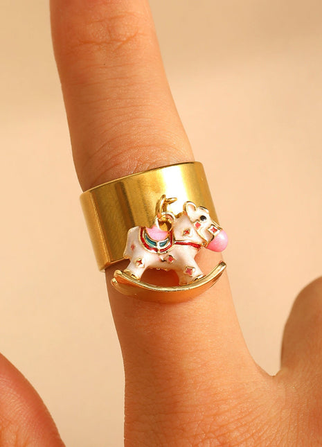 Enamel Pony Horse Brings Money Ring