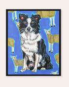Boarder Collie Framed Fine Art Canvas Print