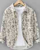 Apricot Pattern Button Up Long Sleeve 3XL shirts Trendsi