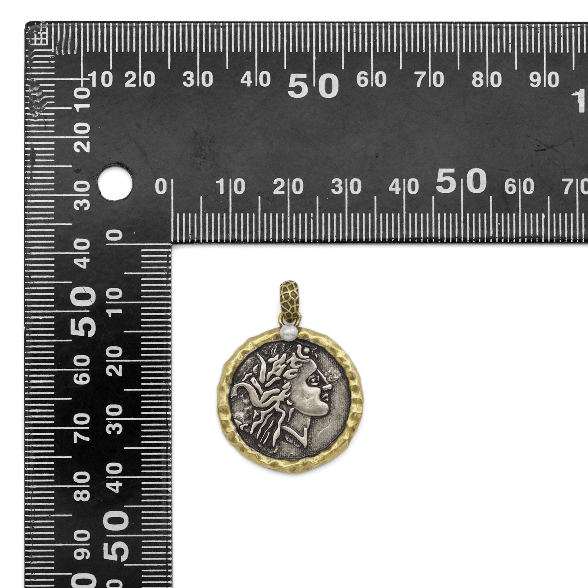 Double-sided Antique Ancient Coin Charm, Sku#Y887