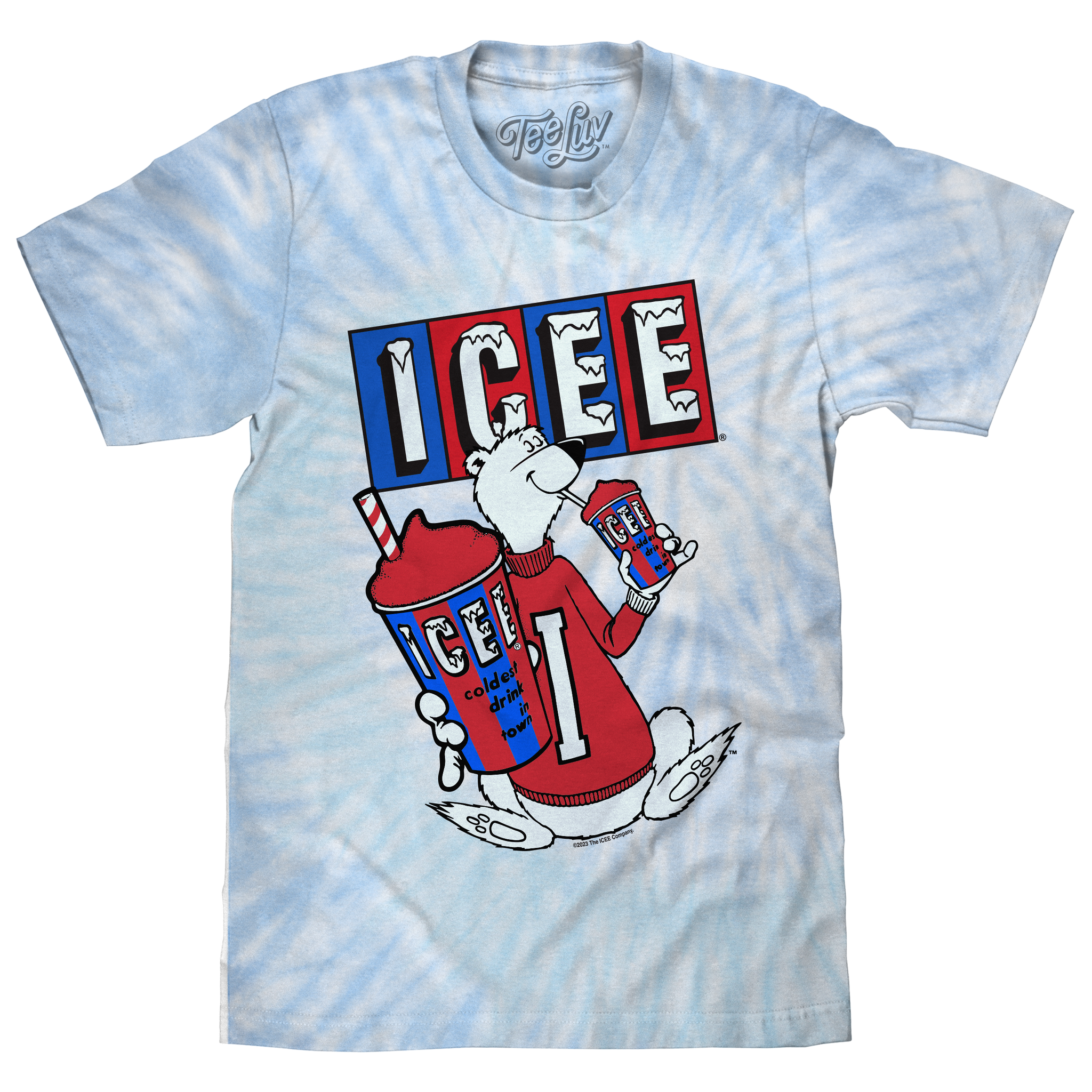 ICEE Polar Bear Tie Dye T-Shirt - Blue and Purple Tie Dye mens tee Tee Luv