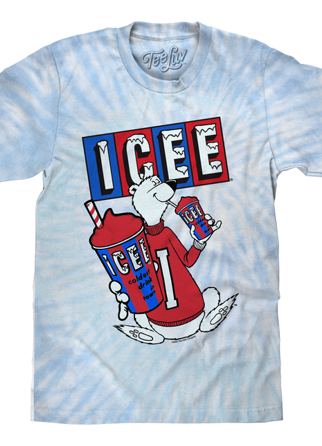 ICEE Polar Bear Tie Dye T-Shirt - Blue and Purple Tie Dye mens tee Tee Luv