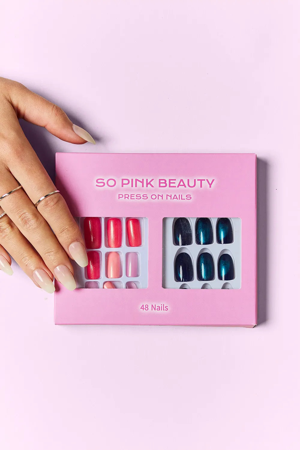 SO PINK BEAUTY Press On Nails 2 Packs Midnight Glam One Size Trendsi