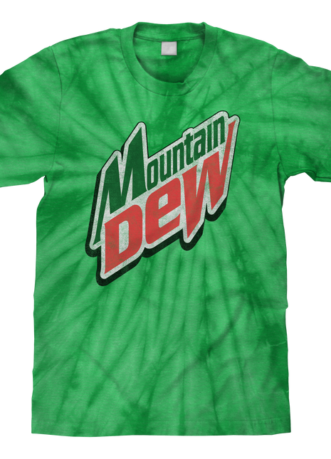 Mountain Dew Logo Tie Dye T-Shirt - Spider Kelly mens tee Tee Luv