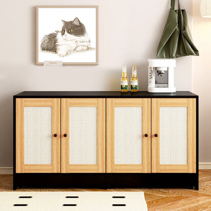 Double Cat Litter Box Enclosure, Hidden Sideboard