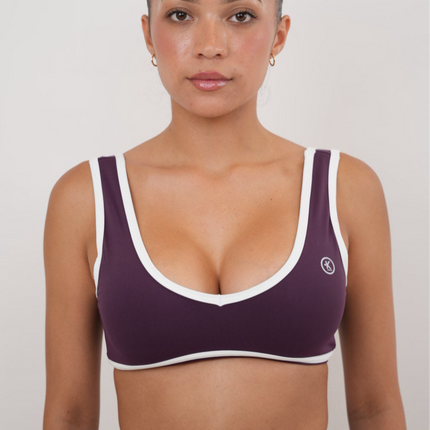 I Am Right Where I Need to Be Plum Butter Sports Bra