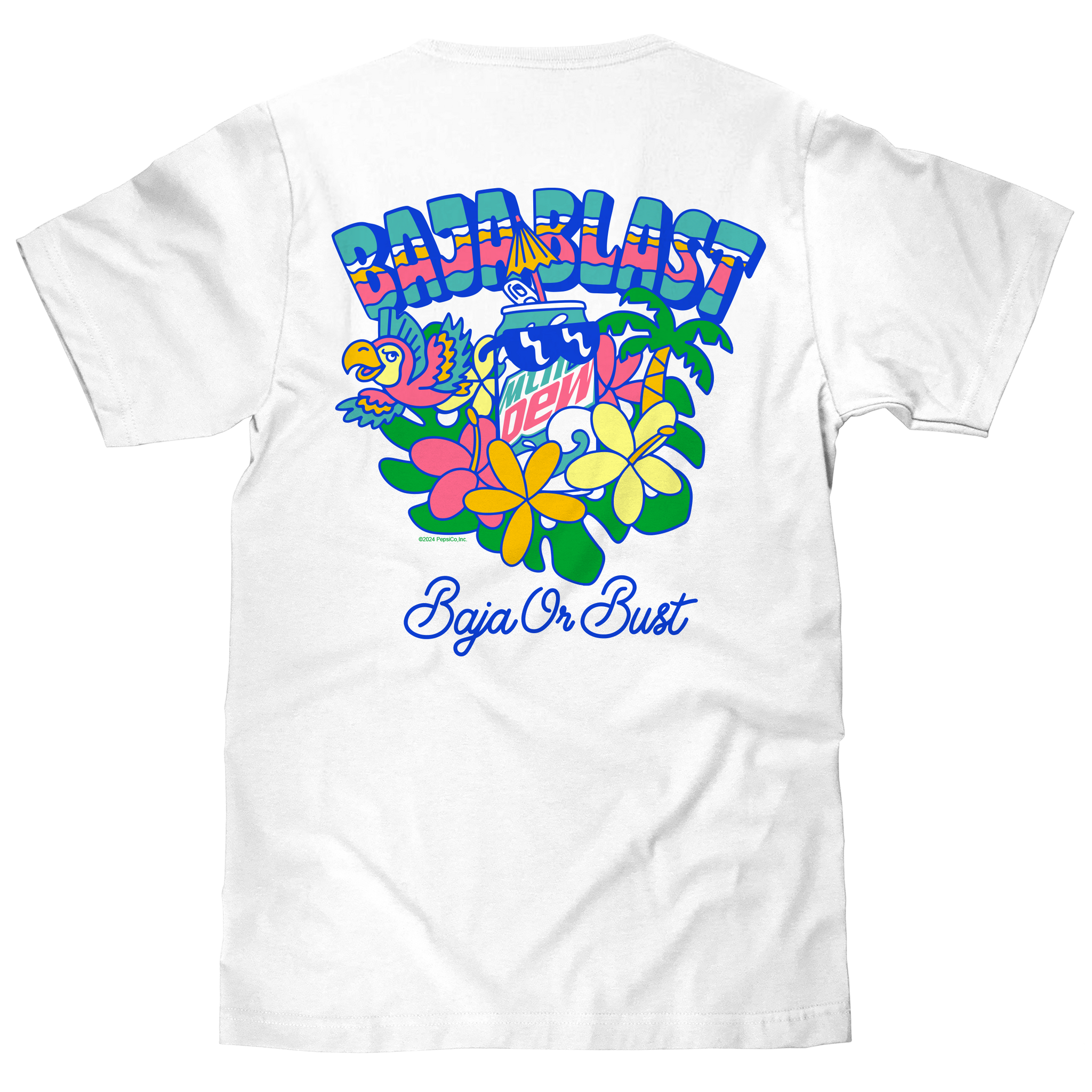 Mtn Dew Baja Blast Soda Tropical T-Shirt - White