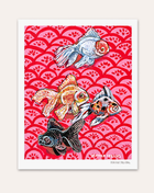 Bubbles & Bloom Goldfish Hand Signed Fine Art Print