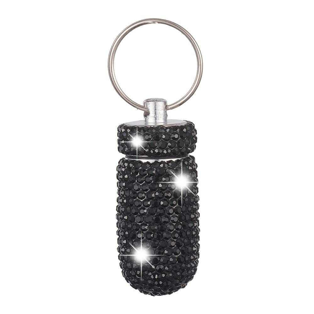 Car Storage Box Bottle Bling Organizer Pill Box Automobile Accessories For Car Interior / Hanging With Key Ring