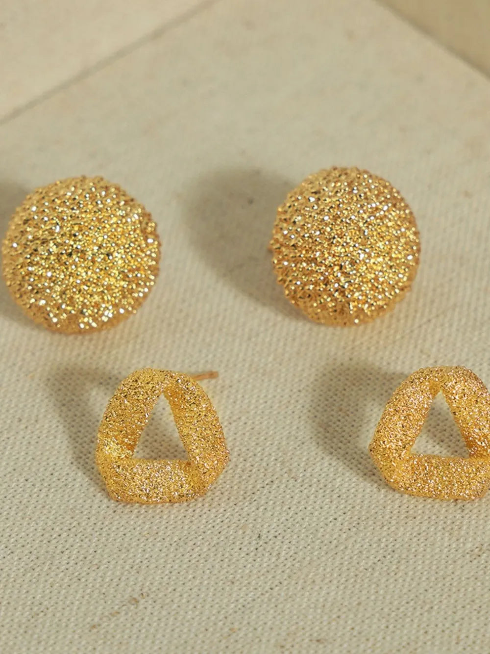 Gold-Plated Geometric Stud Earrings (4 styles) Trendsi