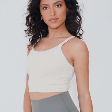 I Am Confident White Cropped Tank