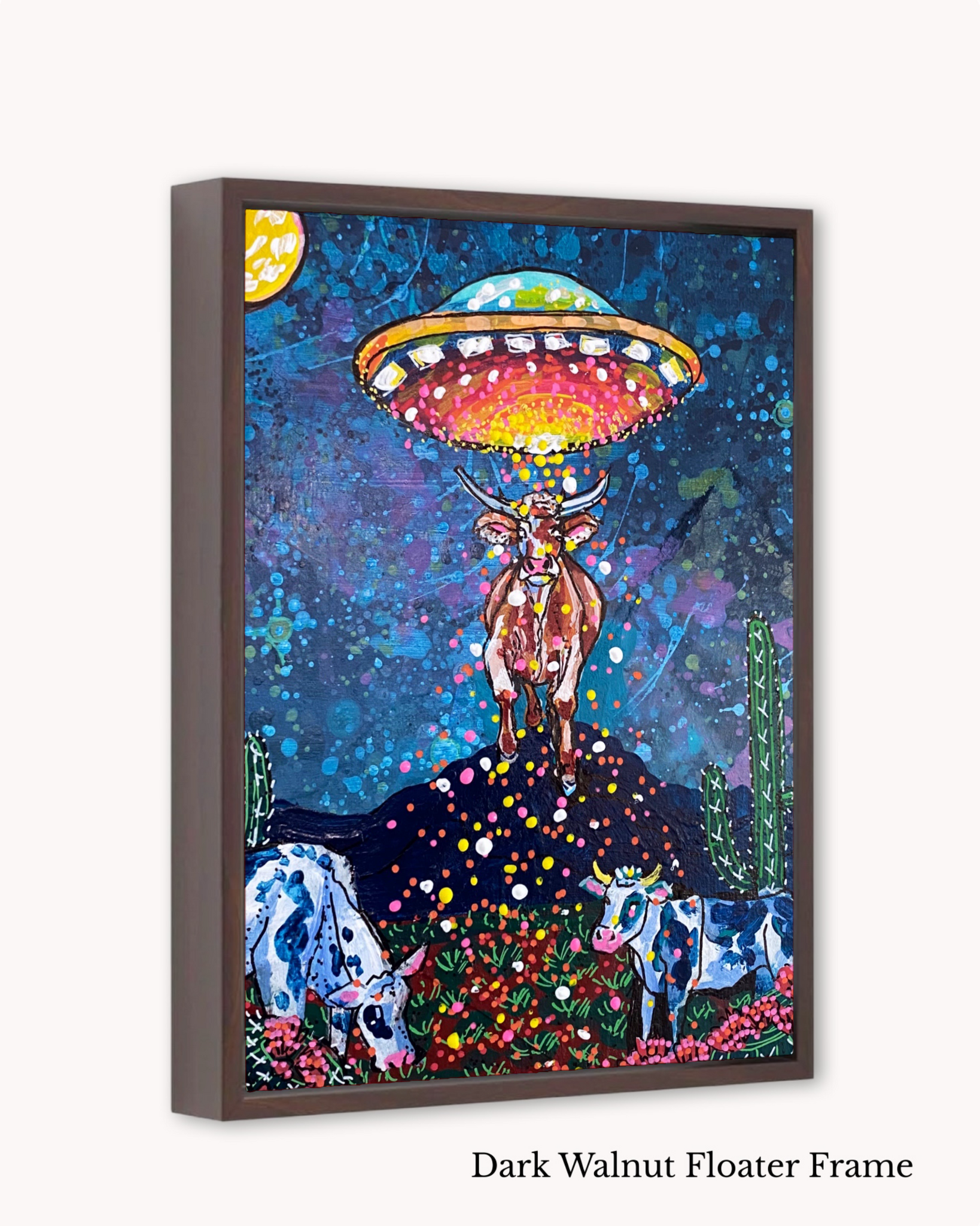 Desert Cow UFO Abduction ( Original Painting )