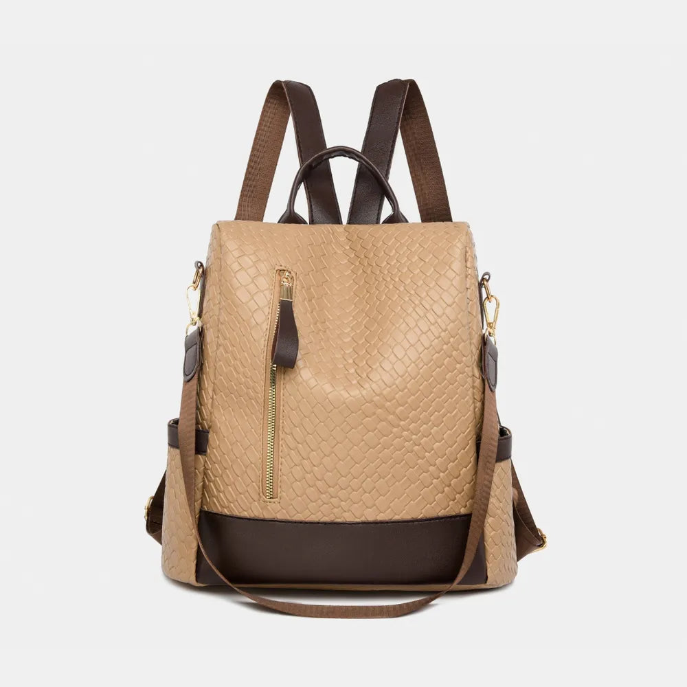 PU Leather Backpack Bag Tan One Size Bags Trendsi