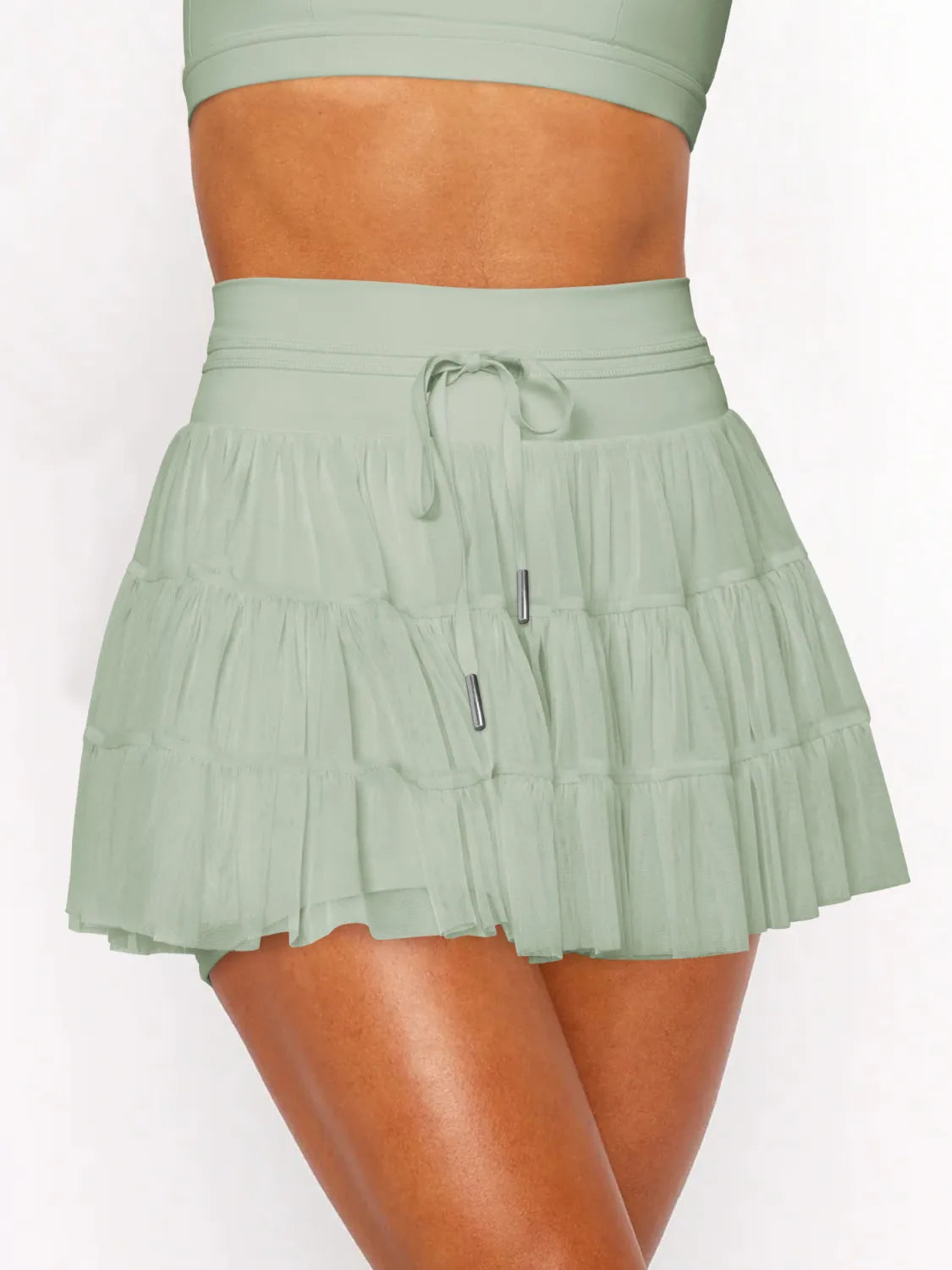 Ruched Princess Mini Pocketed Skort Trendsi