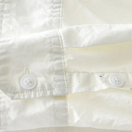 The Paint Splatter White Button Up