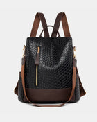PU Leather Backpack Bag Black One Size Bags Trendsi