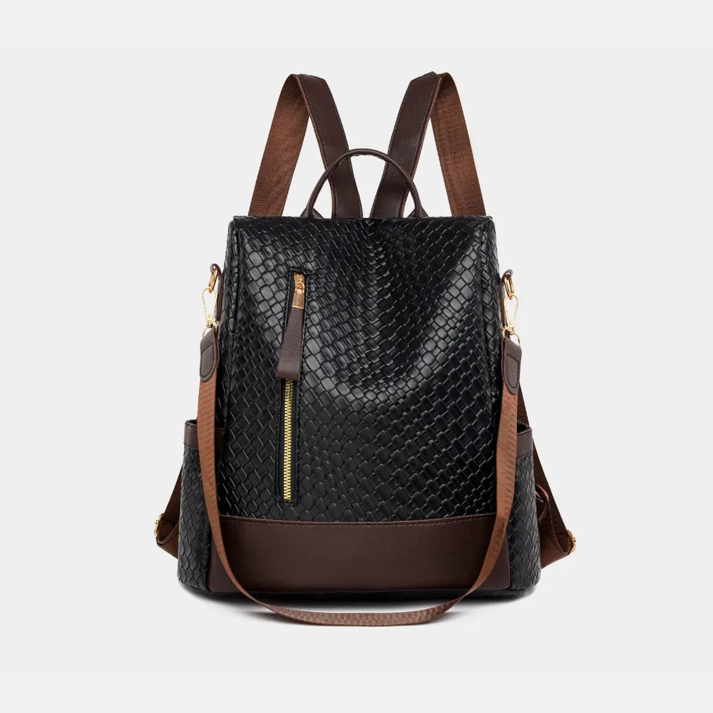 PU Leather Backpack Bag Black One Size Bags Trendsi