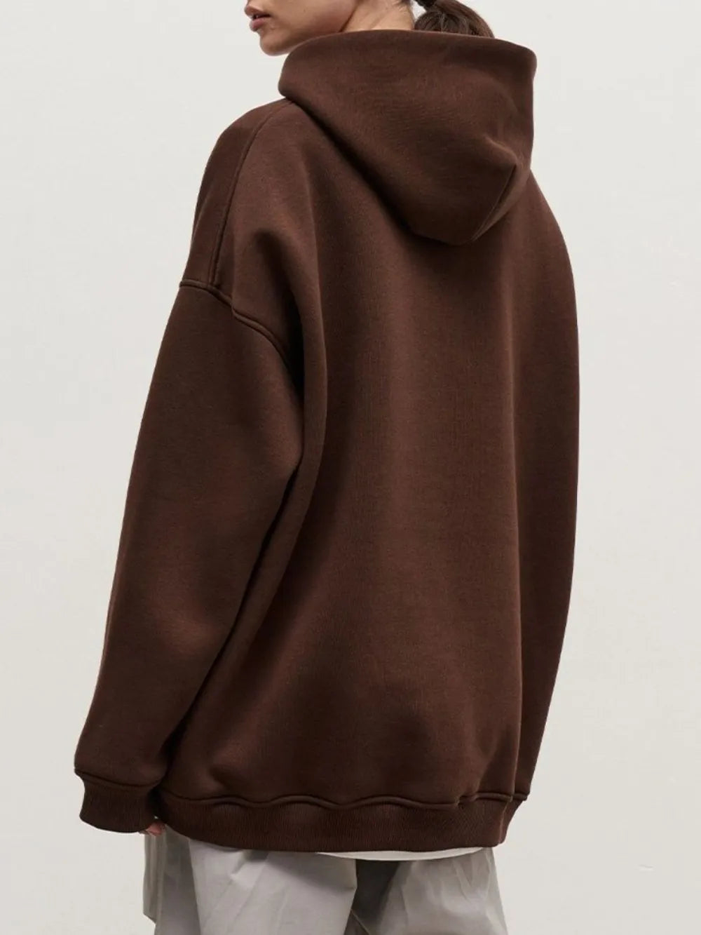 The Oversized Kangaroo Pocket Hoodie Loungwear Trendsi