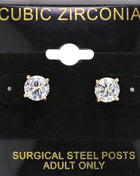 7mm Round CZ Stud Earrings