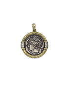 Double-Sided Antique Ancient Greek Coin Charm, Sku#Y886