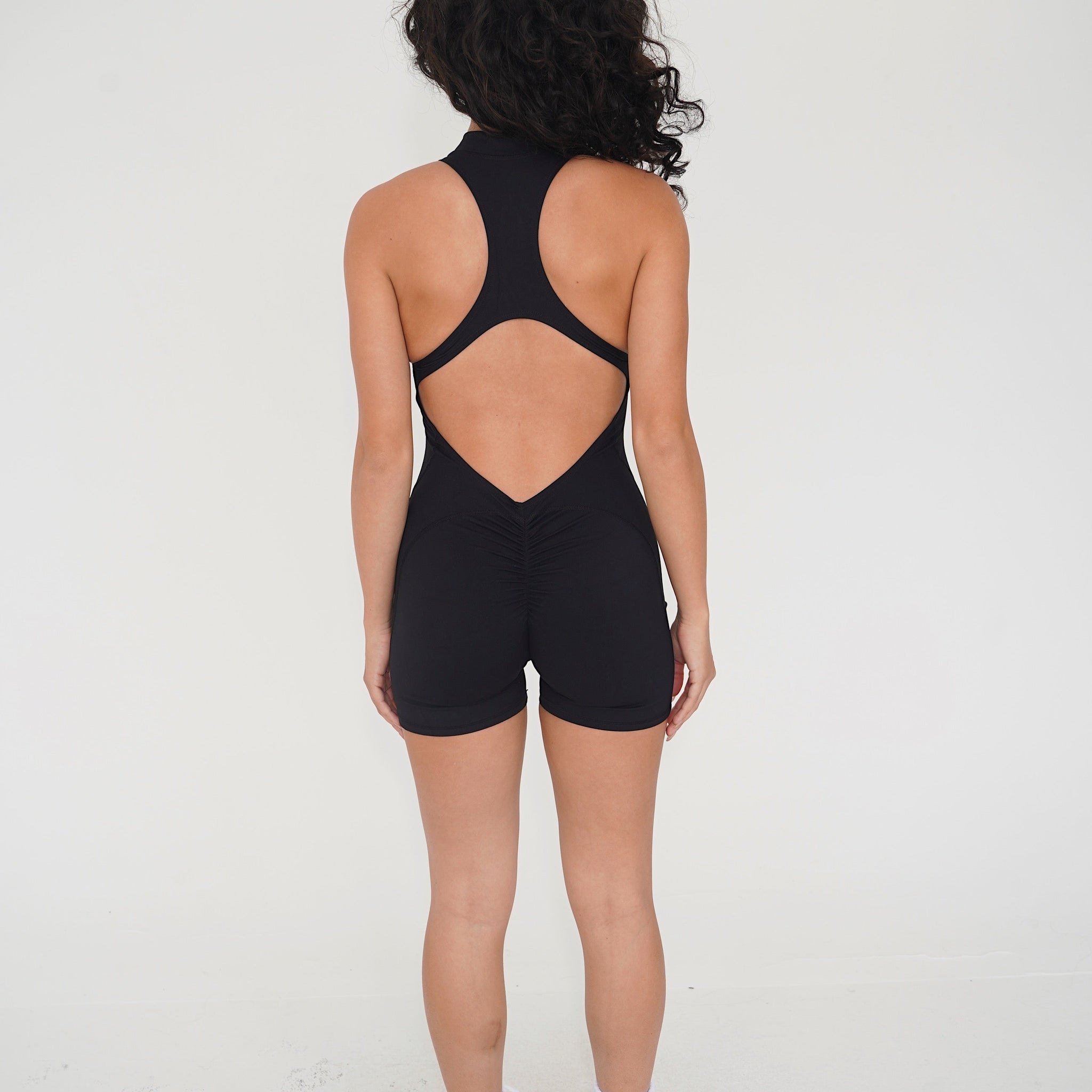I am Limitless Zipper Bodysuit in Black
