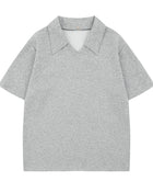 Mens Detachable Collar Comfy Polo Gray shirts Trendsi