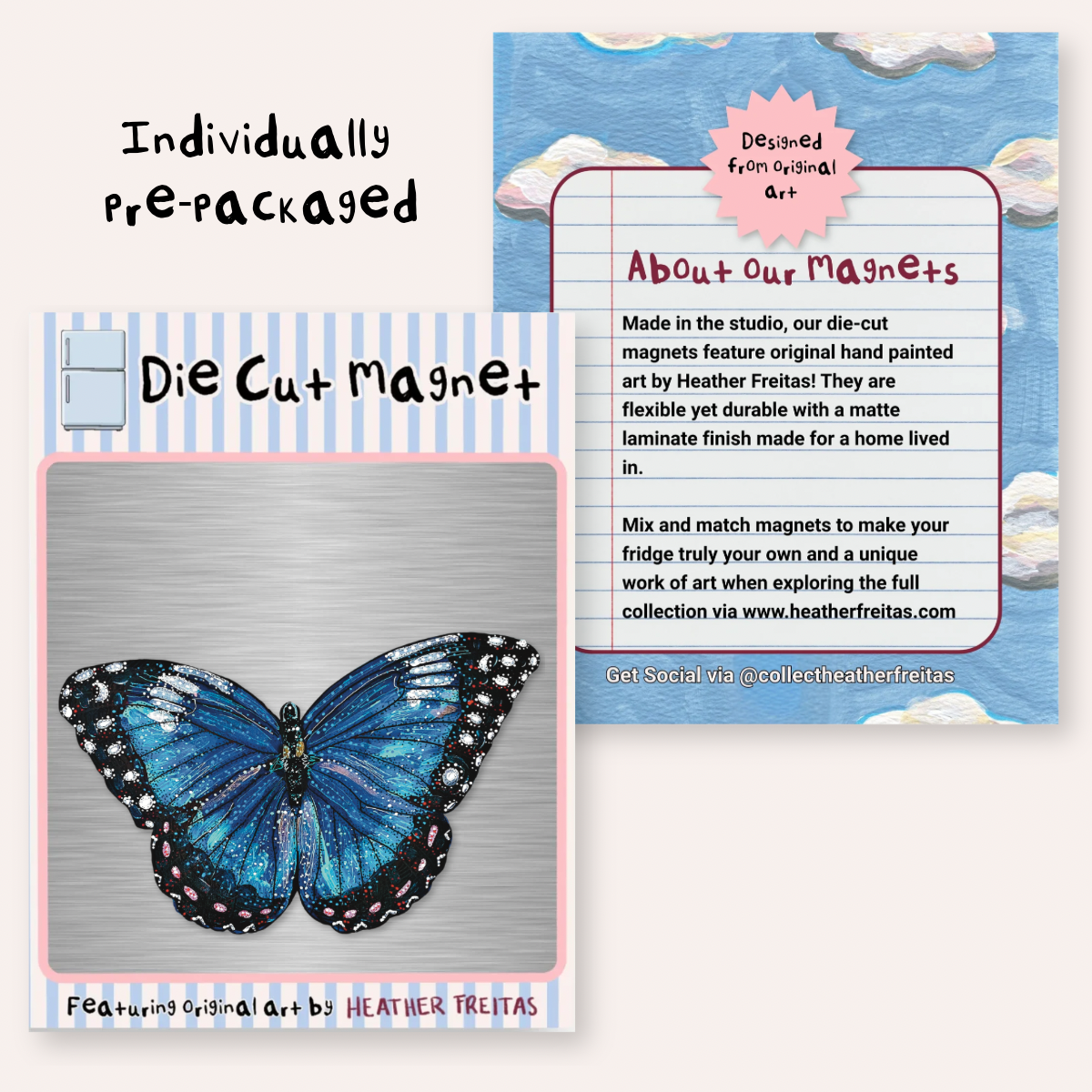 Blue Butterfly Die Cut Magnet