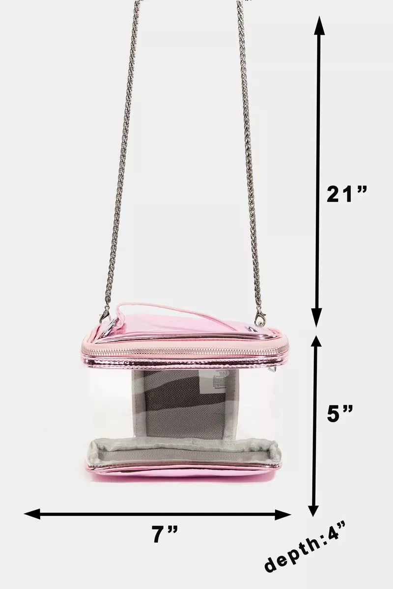 Boxy See Through Rectangle Crossbody Bag Bag Trendsi