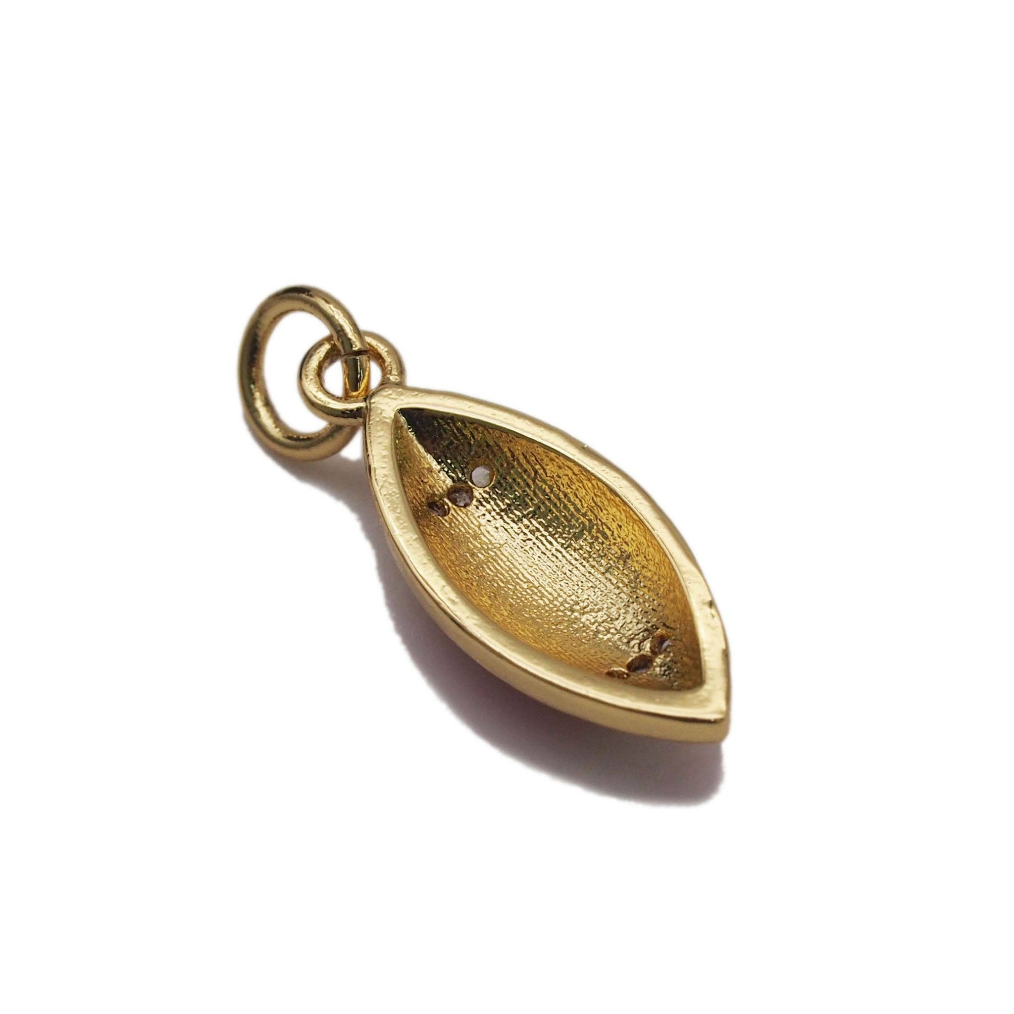 CZ Micro Pave Colorful Enamel Football Shape Pendant,18K Gold Filled Football Charm, Necklace Bracelet Charm Pendant, Sku#Y599