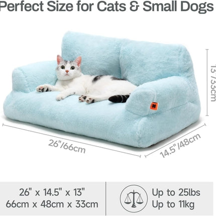 Sky Blue Plush Pet Bed