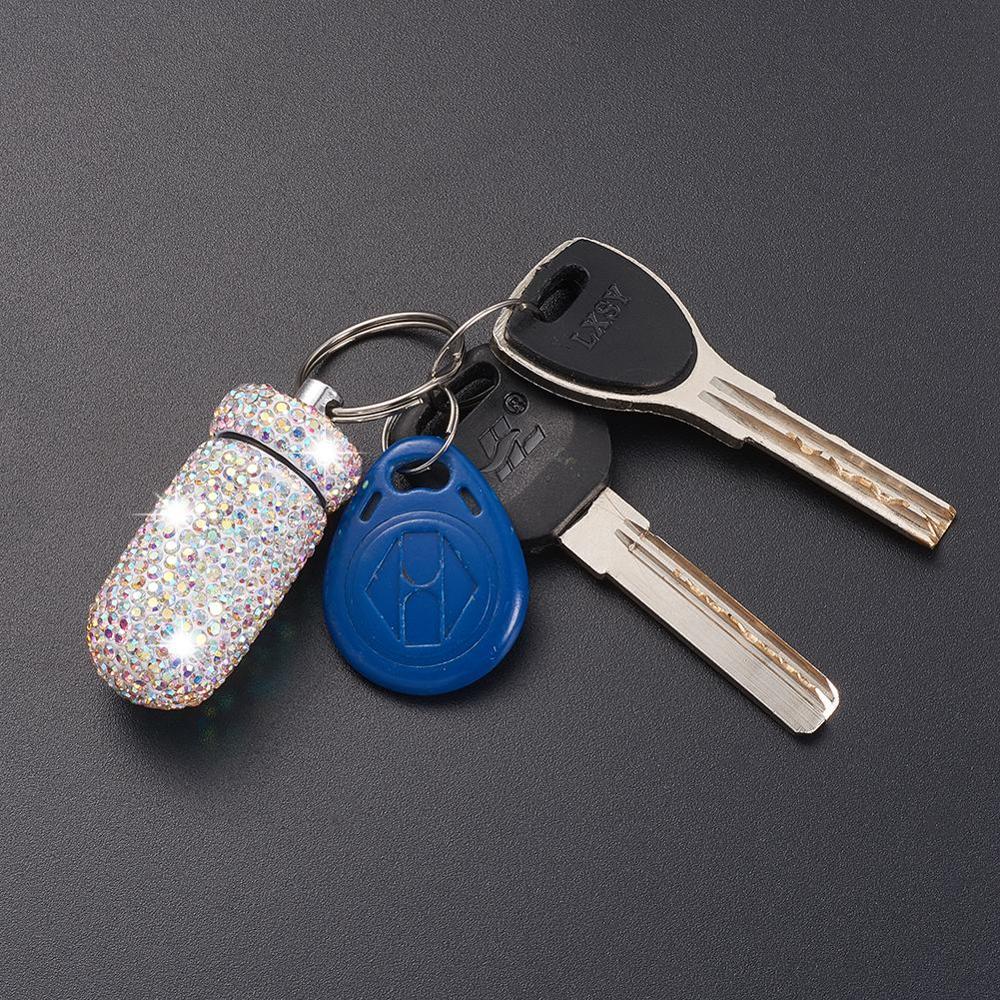 Car Storage Box Bottle Bling Organizer Pill Box Automobile Accessories For Car Interior / Hanging With Key Ring
