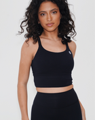 I Am Confident Black Cropped Tank L Tops KIMITH BRAND