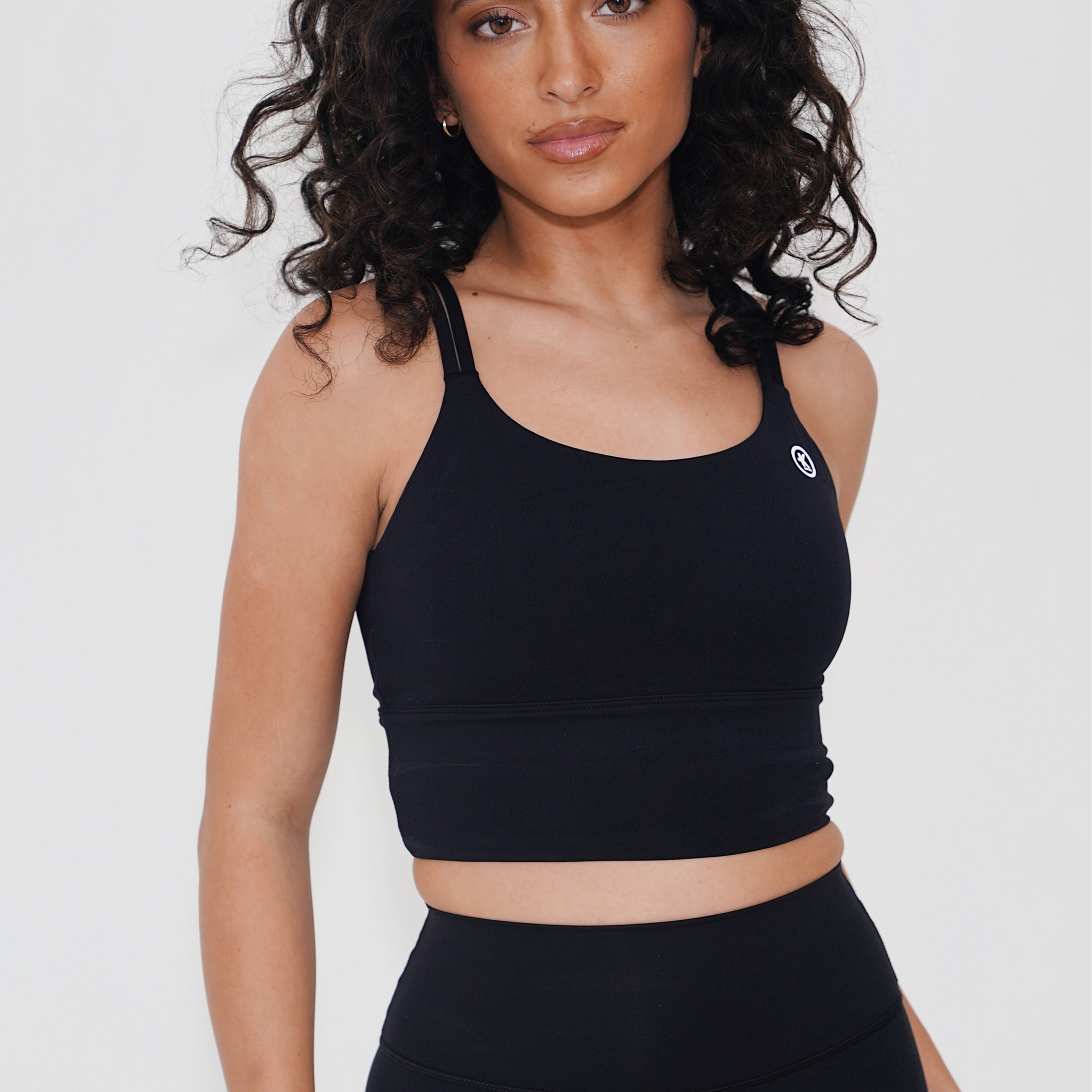 I Am Confident Black Cropped Tank L Tops KIMITH BRAND