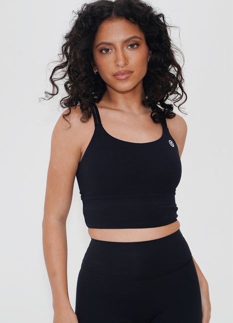 I Am Confident Black Cropped Tank L Tops KIMITH BRAND