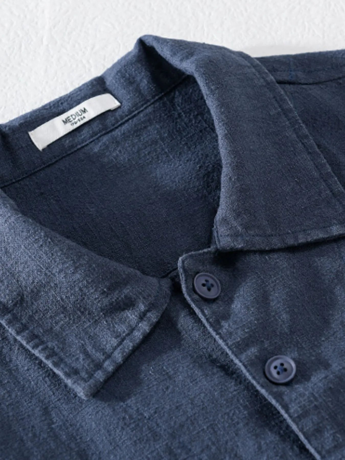 Mens Flax Blend Chest Pocket Button Up Shirts Trendsi