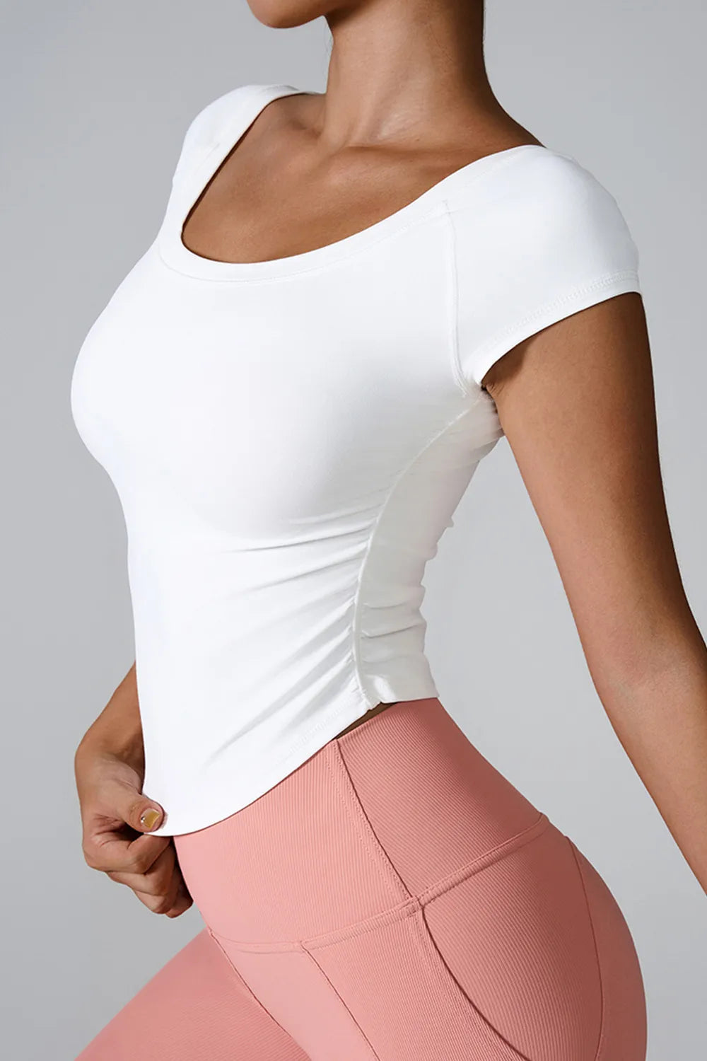 Round Neck Short Sleeve Active T-Shirt Trendsi