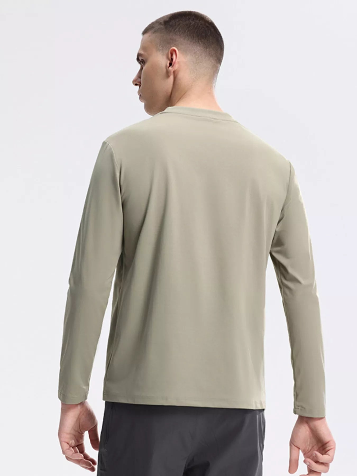Men's Active Long Sleeve with Front Zipper Pocket Cotton& Spandex Trendsi