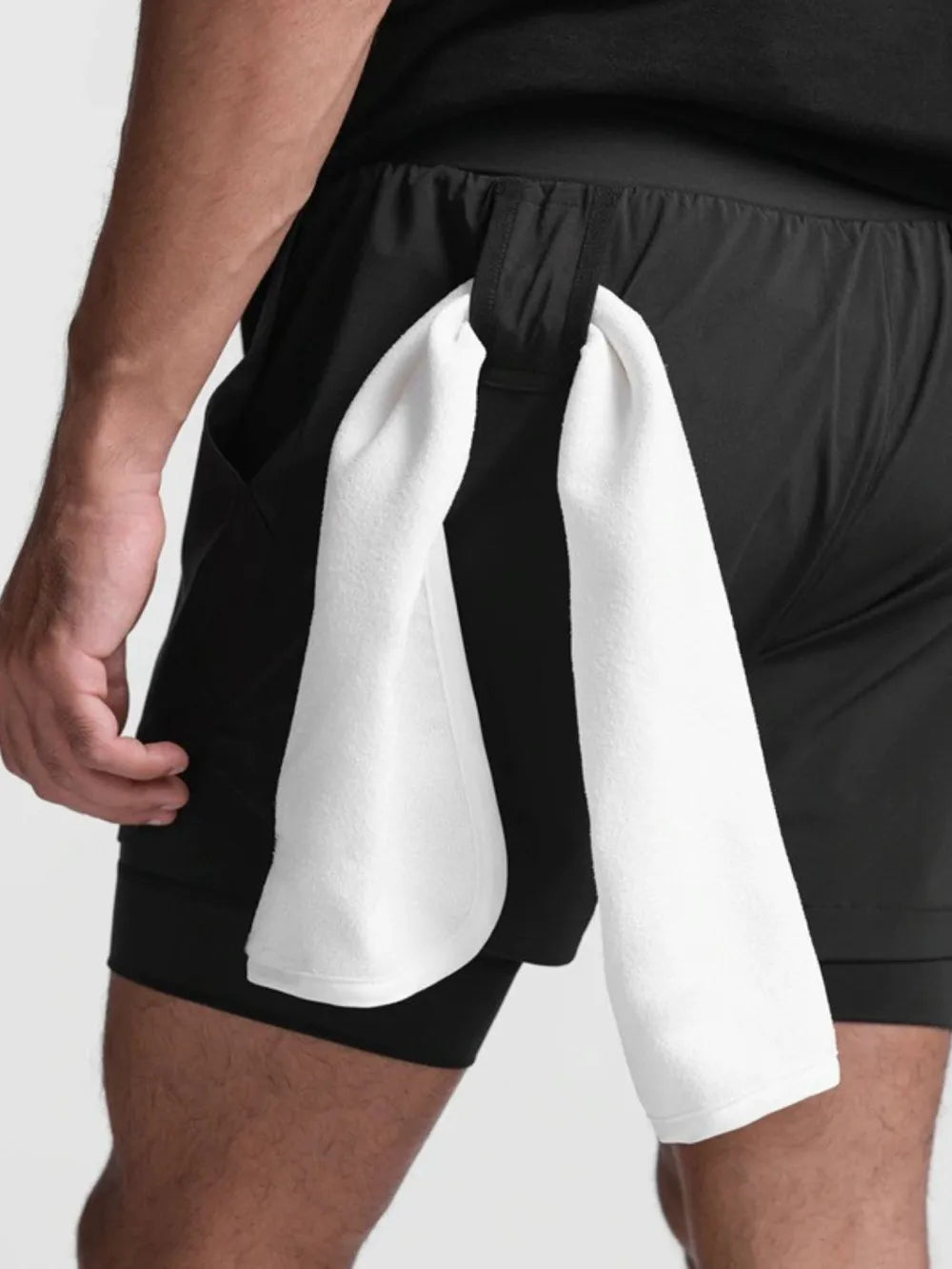 Men's Drawstring Active Shorts Black Trendsi