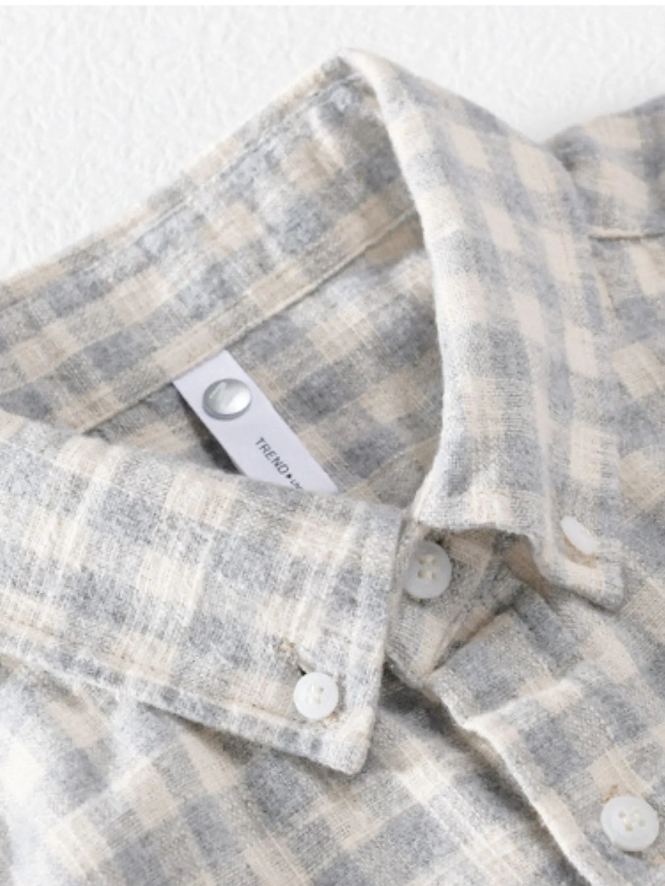 Gingham Check Button-Up Trendsi