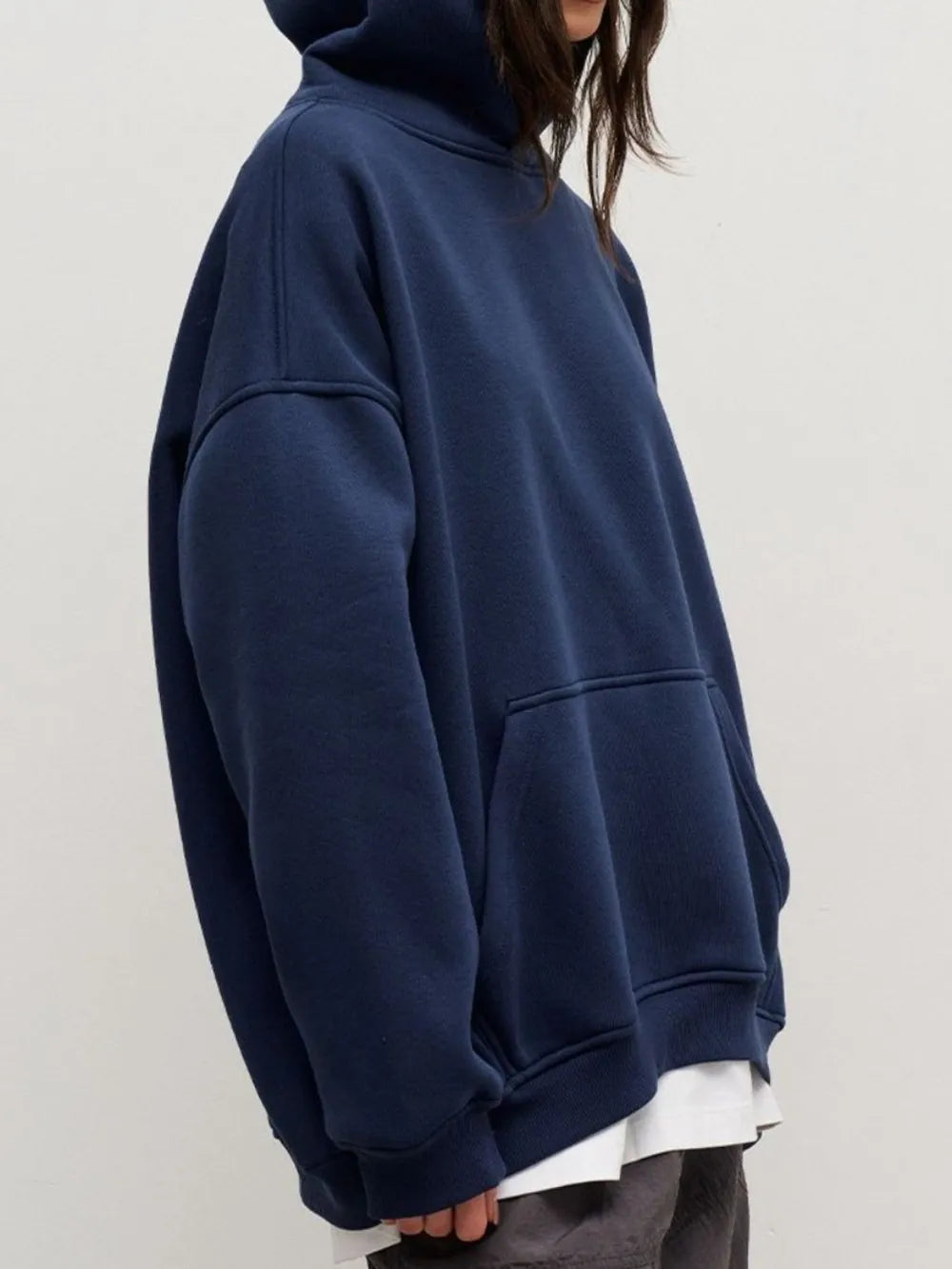 The Oversized Kangaroo Pocket Hoodie Loungwear Trendsi