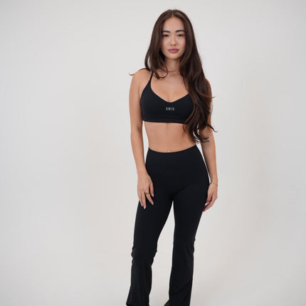 I Live in Luxury Black Sports Bra
