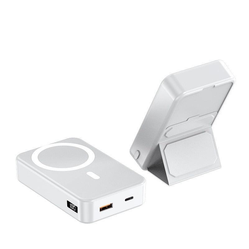 Fast Charging Portable 10000mah Wireless Magnetic Power Bank with mini Stand 22.5W A27-2 bracket 20000 white V.I.P Digital Presence
