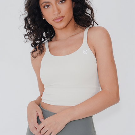 I Am Confident White Cropped Tank