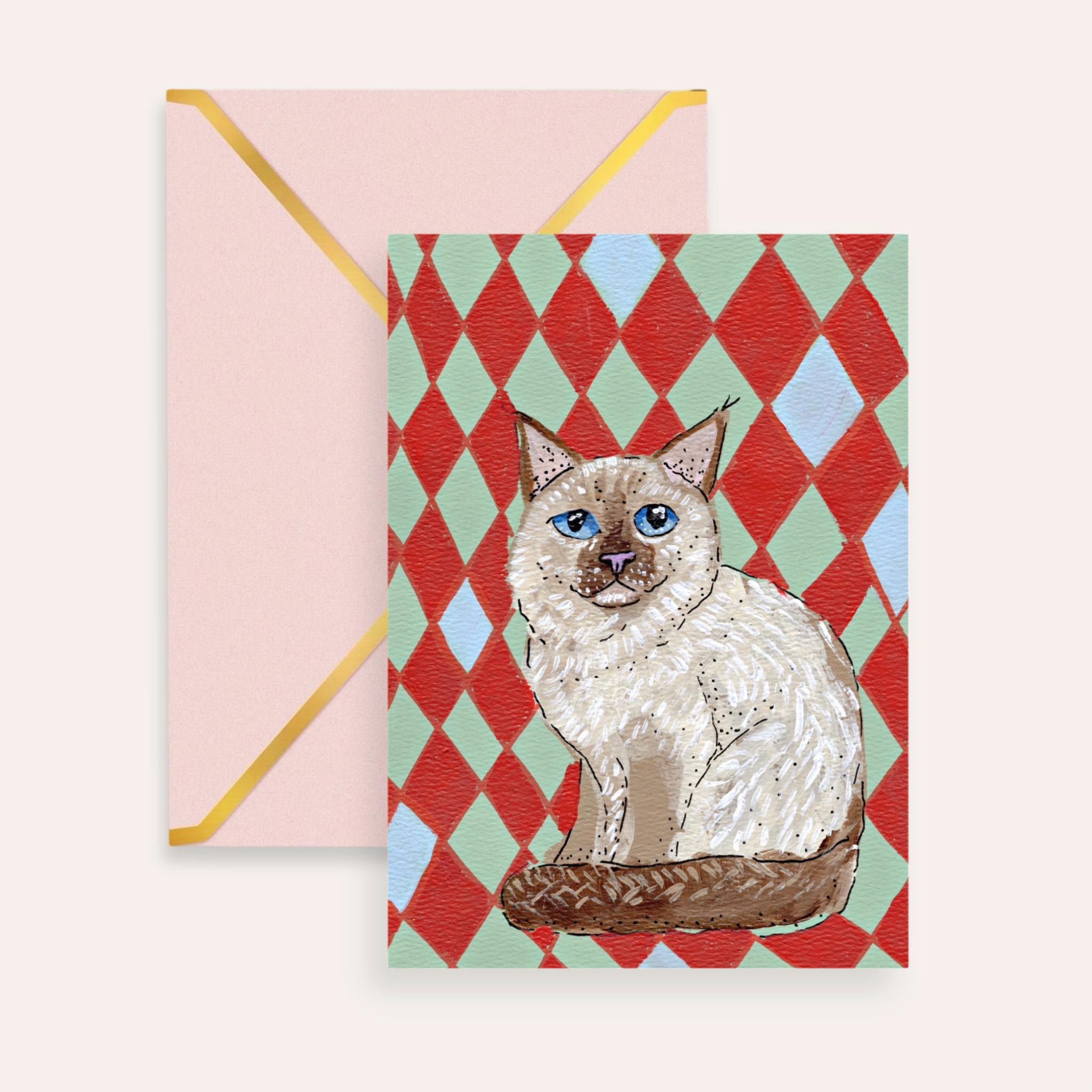 Birman Cat Fine Art Greeting Card