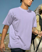 Men's Casual Comfort Crew Neck T-Shirt Lavender Trendsi
