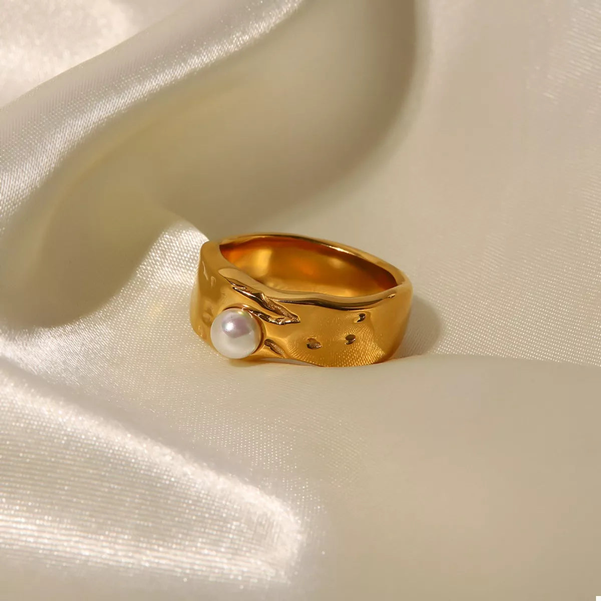 Beautiful Pearl Ring 18K Gold-Plated Rings Trendsi