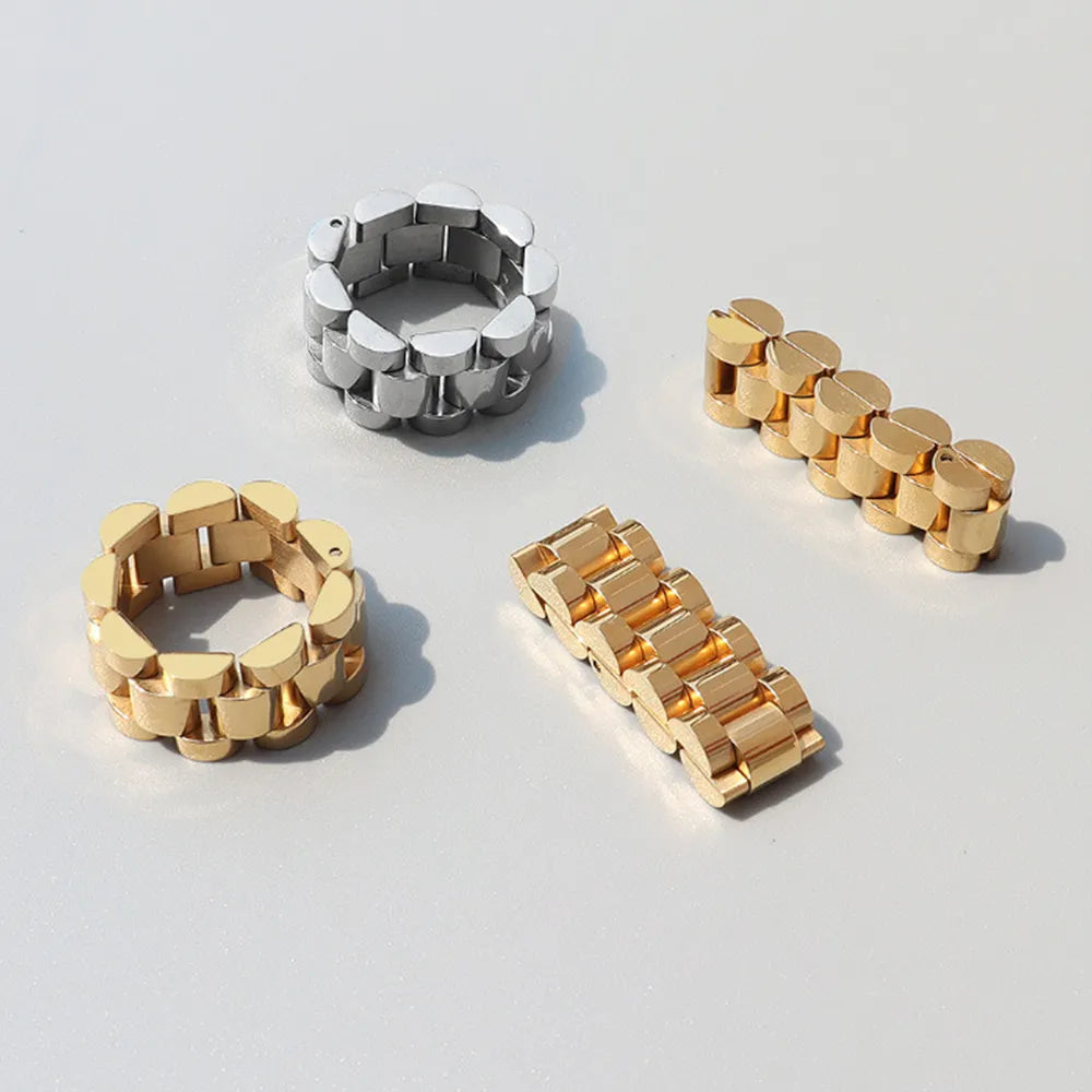 Sandblasted Plated Titanium Steel Ring Trendsi