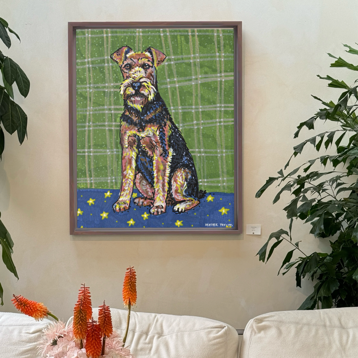 Airedale Terrier Framed Fine Art Canvas Print