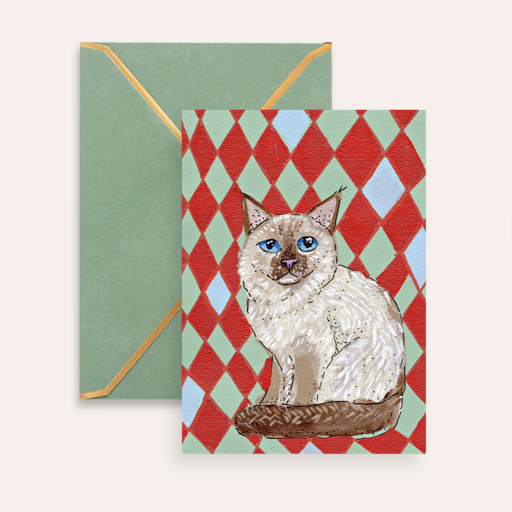 Birman Cat Fine Art Greeting Card