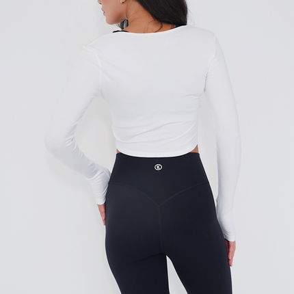 I Release Doubt Buttery Soft White Long Sleeve Crop Top